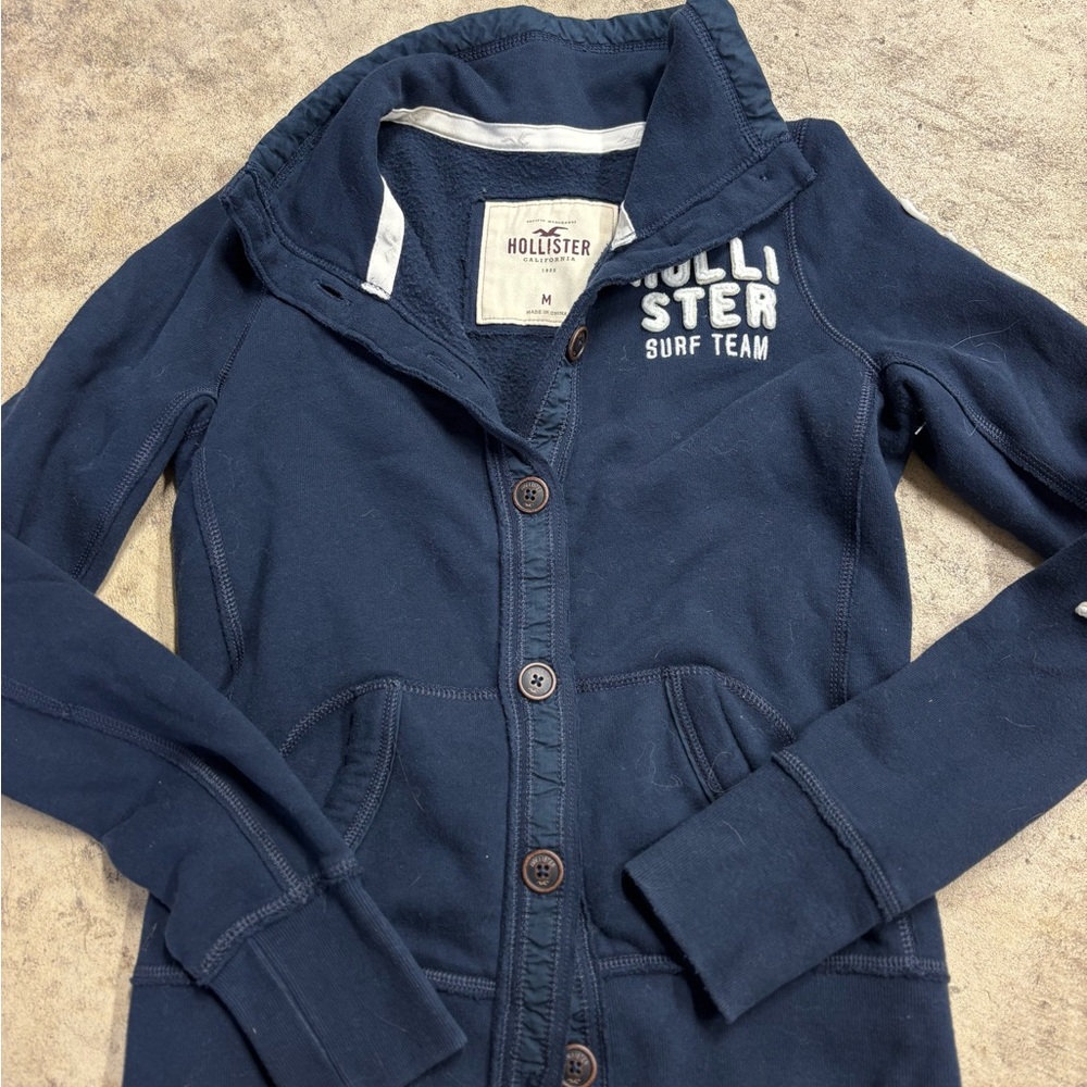 Vintage Hollister Navy Button Up Coat